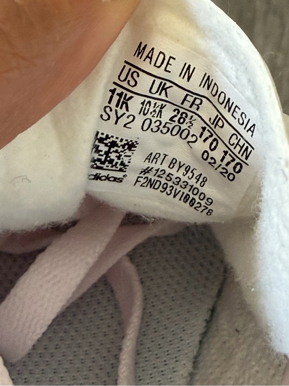adidas Kids Pink and White Suede Sneakers - Picture 6 of 6